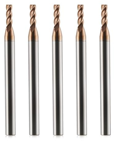 5 fresas CNC de 2,5 mm, carburo de tungsteno AlTiN 55HRC, 4 cuchillas para desbaste/acabado VHM