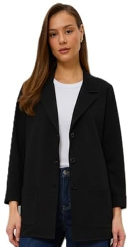 Ballandoro Blazer Donna Elegante Lungo - Giacca per Completo Cerimonia Made in Italy, Coprispalle Cardigan Taglie Forti Primavera Estate Curvy (IT, Testo, XL, Regular, Regular, Nero)