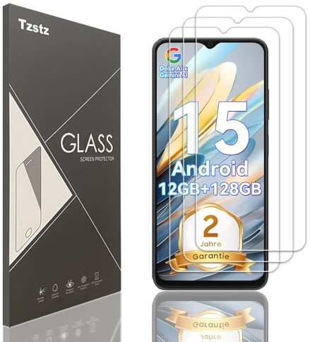 Tzstz 3 Pieces Tempered Glass Screen Protector for Blackview Wave 9C Hardness 9H Anti Scratch HD Screen Protector Film