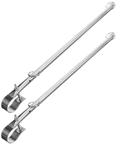 DECOMELODY Lot de 2 Mâts de Drapeau pour Bateau en Acier Inoxydable Support de Mât sans Patin Accessoires pour Yachts Fixation Solide pour Pavillon de Sécurité Marine