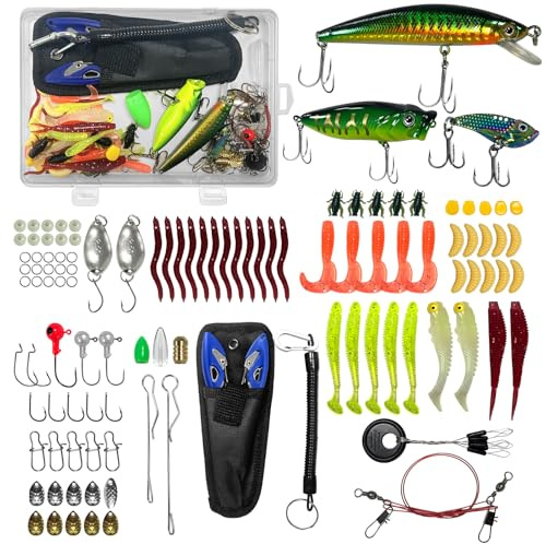 ZAHRVIA fiskedrag set spinnare, VIB, höjdkrok, enkelkrok, vridleder, tång, ledare etc för gös, öring, abborre, wobbler gädda, fisketillbehör