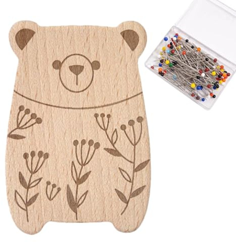 Supporto magnetico per spilli, cuscino per aghi da cucito a forma di animale, con 100 spilli, multiuso per forcine e clip di carta, per cucito e ricamo