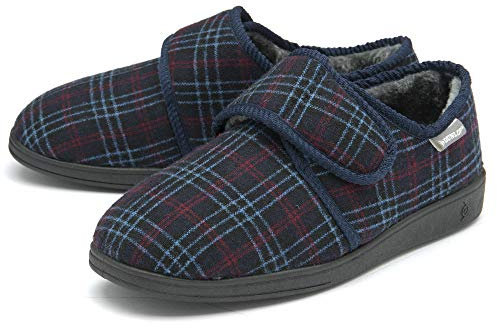 DUNLOP Mens Touch Fastening Full Slipper MTO - Navy - UK 9