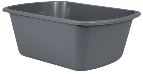 Vakly Wash Basins – Rectangular Plastic 7-Quart Graduated Hospital Soaking Tub with Markings – Small Portable Washbasin for Face Washing, Cleaning, Foot Bath, Dishes, Laundry & Bedside Care