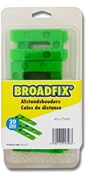 BROADFIX® Lot de 20 cales de vitrage de qualité supérieure - 28 x 100 mm - Rondelles, entretoises en plastique (Shims 45 x 77 mm)