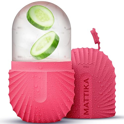Isrulle för ansikte och ögon, glöd, naturligt och hudvård, ansiktsrulle, iskub, Gua Sha ansiktsmassage, isrulle, ansikte för skönhet och hudvård, present för män och kvinnor ansikte isrulle (rosa)
