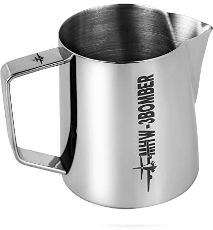 MHW-3BOMBER Espresso Milchkännchen Milk Pitcher 600ml Milchschaumtank Espresso Milchschaumtank Edelstahl Espresso Dämpfen Aufschäumen Pitcher Glossy P5003S