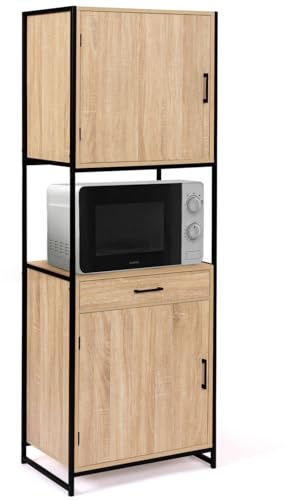 IDMarket - Buffet de Cuisine 60 CM Detroit Meuble 2 Portes Design Industriel + tiroir