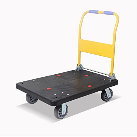 Trolley Platform Folding Platform Truck Plastic Panel and Metal Handle Moving Push Cart for Basement Warehouse Basements Flat Trolley Easy Transport Trolley Platform ( Size :