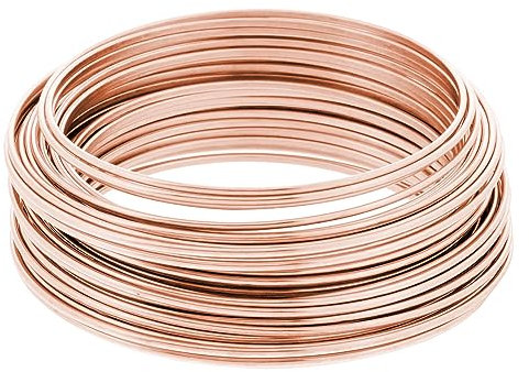 SKYPRO Kupferdraht, rund, blanker Kupferdraht, 99,5 % reiner Kupferdraht, 2,5 mm für Schmuckherstellung, Perlenstickerei, Blumenbasteldraht, Länge 10 m