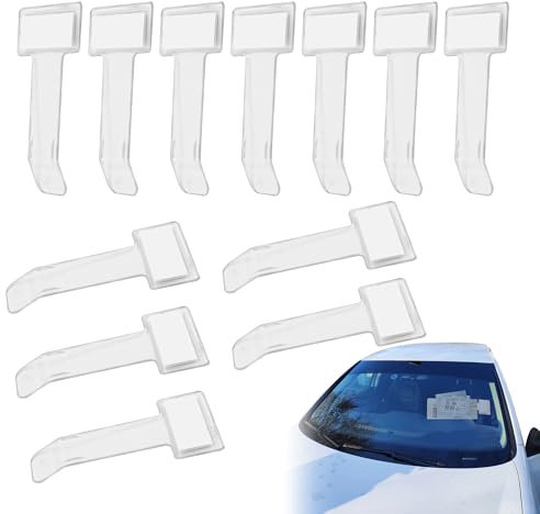 MEKEET 12PCS Windscreen Ticket Holder Transparent Permit Pass Holder Gadget Car Permit Holder Windscreen Parking Permit Holder Parking Ticket Holder for Car Van and Caravan Windscreen
