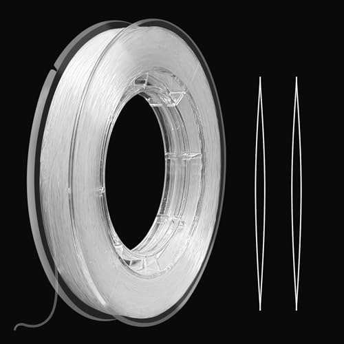 Redamancy 200m * 0.25mm Fil en Nylon InvisibleTransparent, Fil à Coudre Transparent, Chaîne de Fil en Nylon avec Aiguille à Perles, pour la Fabrication de Bijoux DIY, Collier, Bracelet, Artisanat