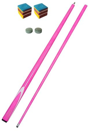 F Fityle Pool Cue Stick Snooker Cue Carbon Fiber Professional 1/2 Split Billiard Cue Stick Billiard Pool Stick for Starters Beginners, Pink