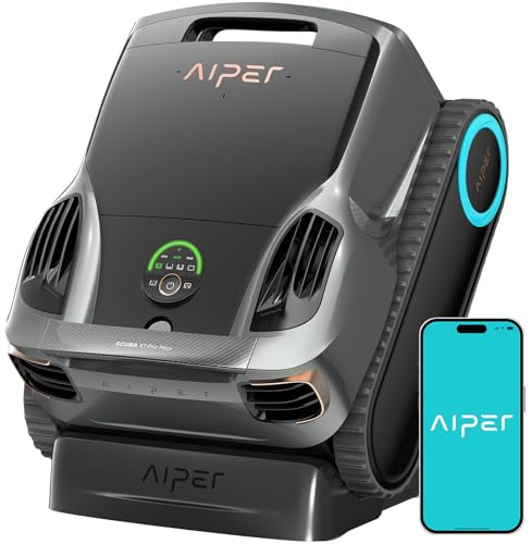 AIPER Scuba X1 Pro Max Poolroboter Boden und Wand, Poolsauger & Skimmer, 32,000 LPH Saugkraft, Pool-Mapping, Smart Surface Parking, Poolroboter für Alle Eingebauten Pools 300㎡,Schwarz