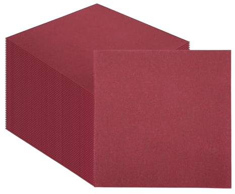 PHUNAT 100-Pack Ruby Red Linen Feel Napkins, 25cm x 25cm (10 x 10), Premium Linen-Like Texture for Dining & Events