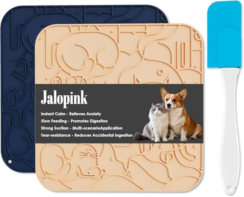 Jalopink Lick Mat for Dog with Suction Cup for Slow Feeding, Keep Them Busy, Anxiety Relief, Pet Licking Mat for Large/Small Dogs, Cats, Puppy - Dog Lick Mat for Bath Time, Grooming & Training