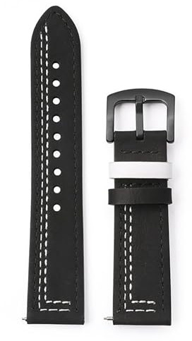 ELLENNE - Äkta läderarmband universellt för klocka - herr dam unisex pojke flicka 20 mm 22 mm med klackar ingår läder B, 22mm, Läder, Ingen ädelsten