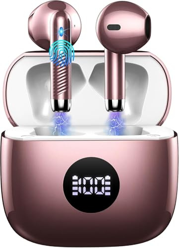 Cuffie Bluetooth Auricolari Bluetooth 5.4, Cuffie Wireless con 4 ENC Cancellazione Rumore Mic, Cuffie in Ear 40 Ore di Riproduzione, Cuffie Senza Filo HiFi Stereo IP7 Impermeabili per iOS & Android