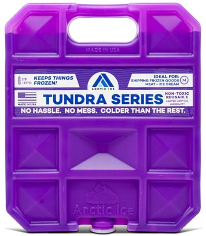 ARCTIC ICE Tundra Series, Long Lasting Reusable Ice Pack, Purple, Medium, 1.5 lbs