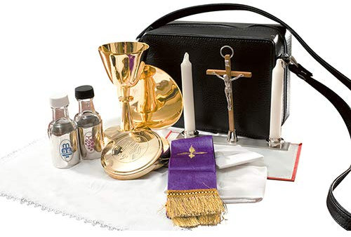 Mass Kit Includes: Chalice, Paten, Pyx, Crucifix, 2 Glass Bottles, 2 Candles, Stole, Linens Zippered Carrying Case by 1home