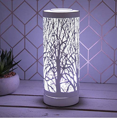 HomeZone Electric Wax Melt Burner Light Aroma Silhouette Touch Lamp Diffuser Wax Warmer Home Fragrance Homeware Scent Lamp (White)