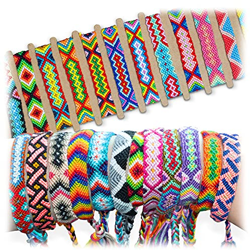 NOVELTY PLACE 10 Pcs Woven Bracelet Bulk for Women, Kids & Girls - Colourful Ajustable Nepal Style Friendship Bracelets Braided Rope Wrist String Chain Gifts (Random Patterns)