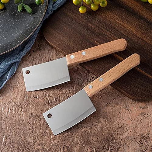 DZCP Cuchillo de Cocina Mini Cuchillo de Cocina Acero Inoxidable Pocket Cocina Hacha Barbacoa Cocina Comida Ciudad Barbacoa Cuchillo portátil (Color : 2pcs)