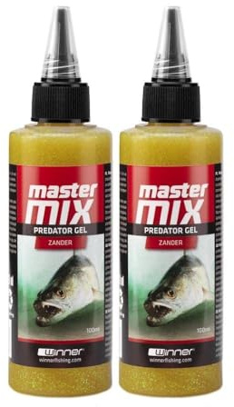 Tandem Baits Master Mix Predator lockande gel för rovfisk, abborre, gös, havskatt, gädda, effektivt fisketillbehörsset, lockmedel för spinnbete och döda fiskedrag, fisklockmedel för fiske 100 ml