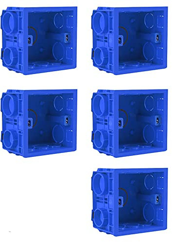 SagaSave Abzweigdose, 5 Stück, 86-Typ-Schalter-Steckdose, Universal, Wandmontage, Blau, Polypropylen, nicht wasserfest, enthält 5 Montageboxen