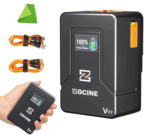 ZGCINE ZG-V99 V2 Mini V-Mount Akku 99Wh (14,8V 6800mAh), D-TAP BP USB-C USB-A Ausgang, geeignet für/Handy/Kamera, LED-Licht