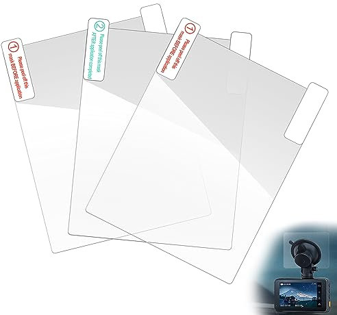 Kinretixia® Accesorios para cámaras de Coche de 3 Piezas: películas antiestáticas para una visión Clara del Parabrisas, Adhesivos estáticos Transparentes