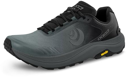 Topo Athletic Men's MT-5 Running Shoes - Comfortable Lightweight Cushioned Durable 5MM Drop Laced Trail Running Shoes, Athletic Shoes for Trail Running, Black/Charcoal, Size 9