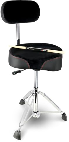 EASTROCK Drum Throne with Backrest,Heavy Duty Drum Stools Height Adjustable Motorcycle Style Hydraulic Drum Seat Drum Chair for Adult Drummer(Black)