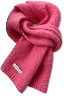 LumiSyne Hiver Écharpe Tricoté Pour Femmes Hommes Écharpe En Laine Australienne Couleur Unie Simple Tricot Côtelé Longue Echarpe Pashmina Doux Chaud Écharpe à Col Cache-Cou 160×20cm