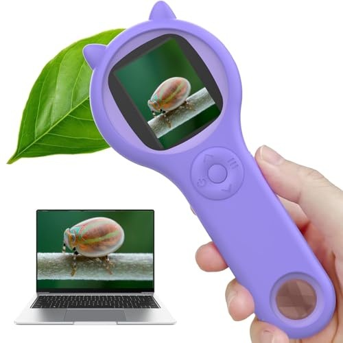 PZCC Portable Handheld Digital Microscope for Kids,STEM Outdoor Educational Toy,Digital Magnifying Glass Birthday Gifts for Kids,Educational Science Toys Kits