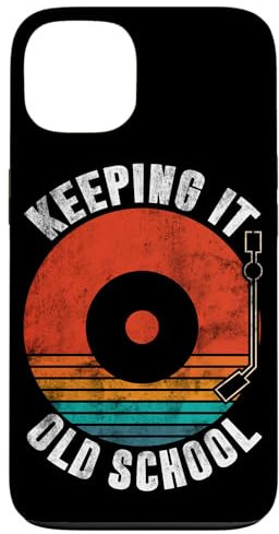 Coque pour iPhone 13 Keeping It Old School Tourne-disque vinyle vintage rétro DJ