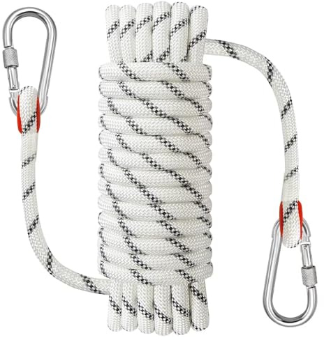 NorthPada Kayak Rope with Hook, 1/2 in x 32 ft, 18 kN, Reflective White, Waterproof, Floating, for Boating, Marine, Mooring, Kayak, Sailing