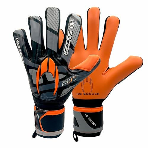 HO Soccer KORAZA NG Orange - con Protecciones para los Dedos extraíbles - Guantes de Portero, Unisex Niños, Naranja/Gris, 5