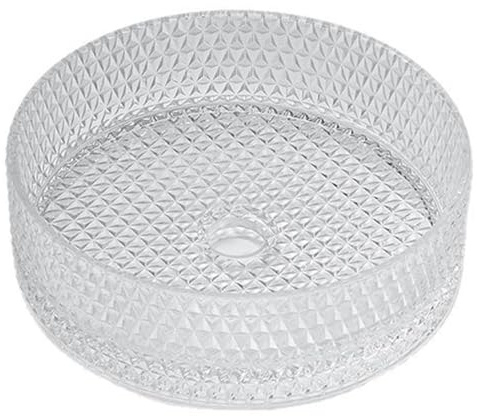 ZYCDP Lavabo Sobre Encimera Redondo Lavabo De Vidrio Cristal Sin Orificio para Grifo Transparente