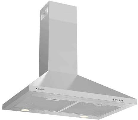 Aspes Campana Extractora Piramidal 70cm, Inox, ACPP700AIX. Potencia 623m3/h, 3 Velocidades, 2 Filtros, 69 dB Nivel Sonoro, Control Manual, Filtros aptos para Lavavajillas