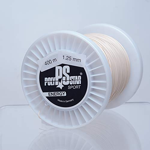 POLY STAR Energía Cuerdas de Tenis, Mujeres, Hombres, niñas, niños, Naturaleza, 400m Rolle 1,25mm