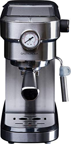 Gastronoma Espressomaschine 15 Bar – Siebträgermaschine mit Milchaufschäumer – Kaffeemaschine mit Tassenswärmer & Druckanzeige – Coffee Machine für 1 oder 2 Tassen – Kaffeevollautomat Alternative