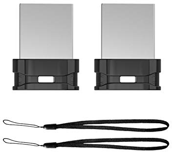 K&ZZ 32GB 2 Pack Ultra Fit USB Flash Drives Small Thumb Drive with Lanyard Low Profile USB Drive Mini Flash Drive 32 GB USB 2.0 Memory Stick Zip Drive, Black