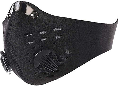 TnP Fitness Motorcycle Bicycle Cycling Anti-Pollution Half Face Dust Mask Filter (Black-BK)