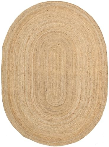 RugVista Frida Oval, Teppich, Moderne Teppiche, 140 x 200 cm, Rechteckig, Mittlerer Stapel, Wohnzimmer, Esszimmer, Schlafzimmer, Küche, Nur chemische Reinigung, Care & Fair Zertifiziert, Beige