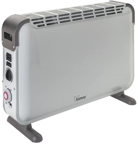 Bimar AMA04 Termoconvettore elettrico Turbo, Programmatore 24h ore, Potente Stufa Elettrica, Ambienti fino a 15mq,stufetta Basso Consumo, Stanza, Riscaldamento Ambiente, aria calda, Silenzioso