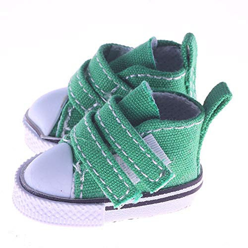 Aeromdale Canvas Shoes - 5cm Puppenschuhe mit Klebeband - Grün - 1 Paar