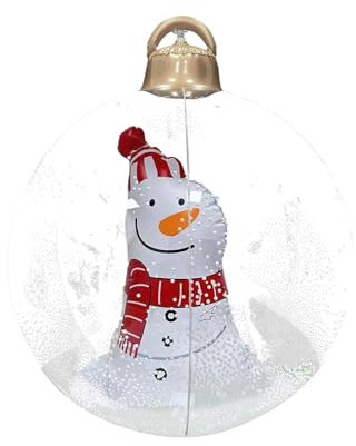 Besreey Palline gonfiabili per Ornamenti da Esterno,Fai esplodere Gli Ornamenti Trasparenti giganti per Decorazioni per Esterni - Ornamenti gonfiabili giganti 'Albero di Natale del Pupazzo di Neve