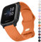 Mugust Strap Compatible with Garmin Venu Sq 2/Venu 2 Plus/Vivoactive 5/3 Music, 20mm Adjustable Soft Silicone Strap (Orange)