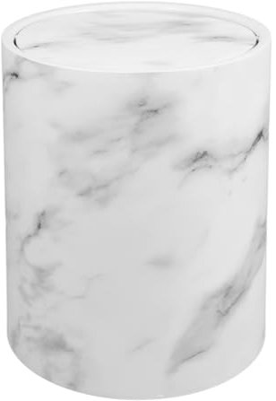 HOLIDYOYO Cestino Spazzatura Marmorizzato con Coperchio, Ribalta per Bagno e Cucina, Bidone Spazzatura, Contenitore per Carta Straccia Elegante e Pratico, per Ufficio e Casa